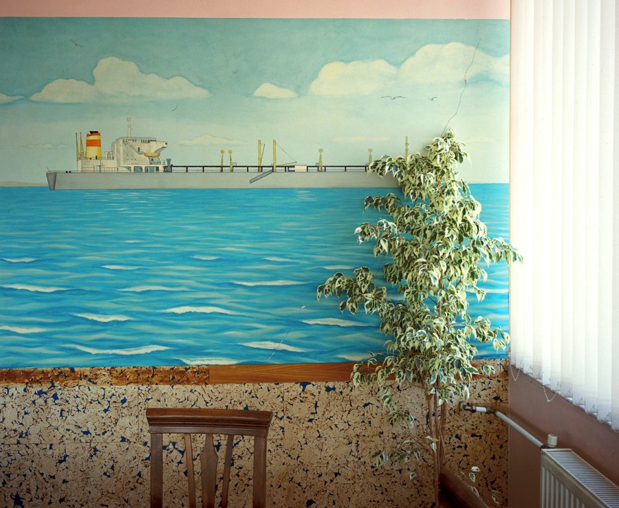 Inside a restaurant on the Bulgaria side of the Turkish-Bulgarian border. Bulgaria