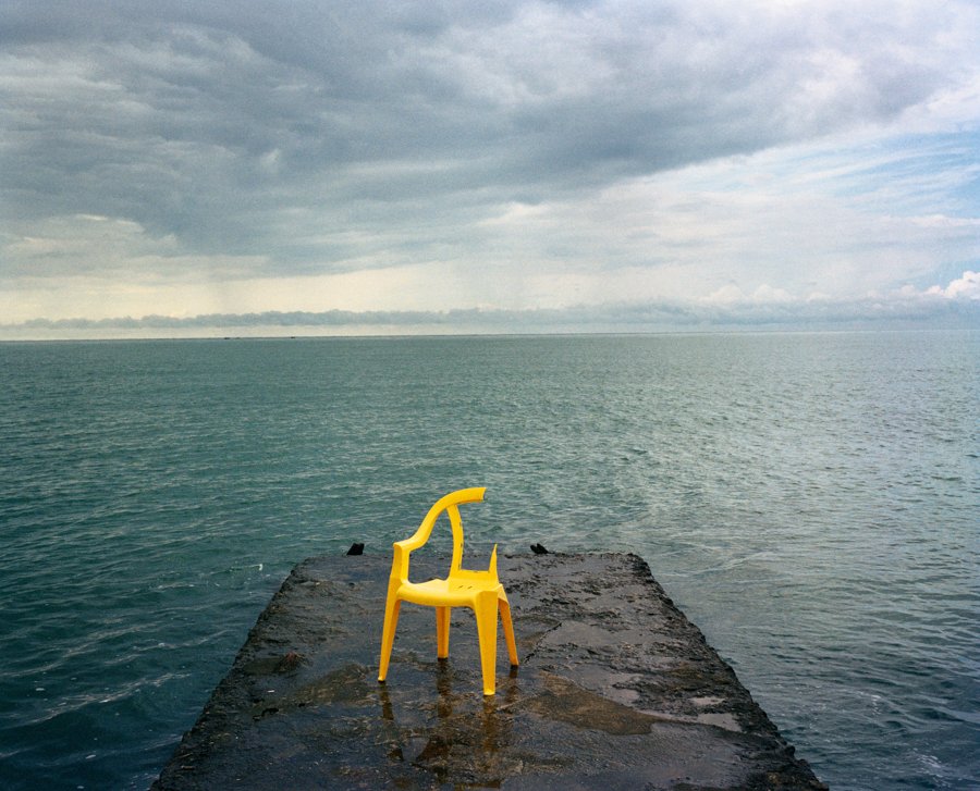 Ocean front on the beach of Sukhumi capital of Abkhazia,disputed region on the Black Sea. The city suffered heavily during the Georgian-Abkhaz conflict in the early 1990s. Abkhazia
